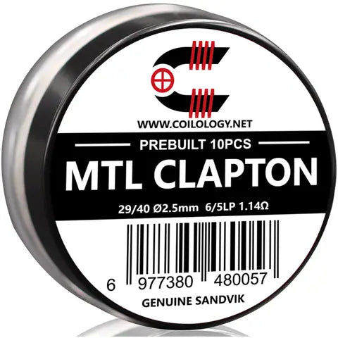 Coilology Prebuilt Sandvik MTL Clapton Coils Ni80 1.14 Ohm