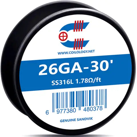 Coilology Sandvik Round Wire 30ft Spools SS316L 26GA