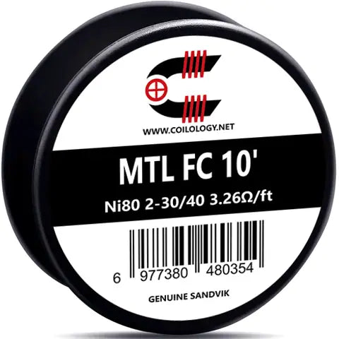 Coilology Sandvik Wire Spools 10ft MTL Fused Clapton 2-30 40 Ni80