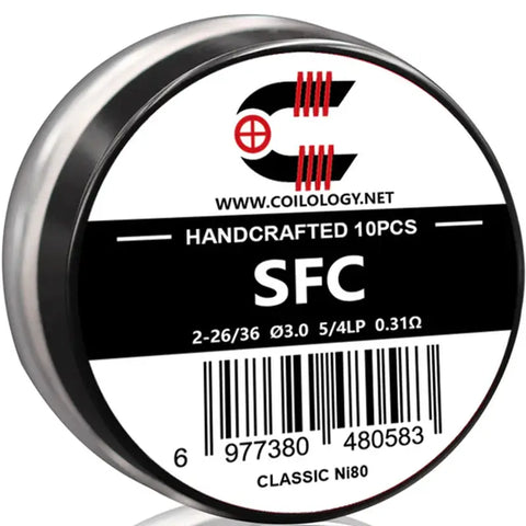 Coilology Handcrafted Coils | Staggered Fused Clapton 2-26 36 Ni80 0.31Ω 3.0mm ID