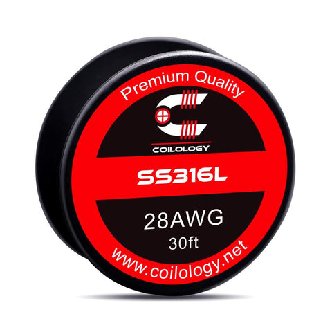 Coilology Round Wire 30ft Spools SS316L 28AWG