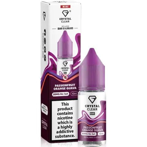 Crystal Clear Nic Salts 10ml Passionfruit Orange Guava