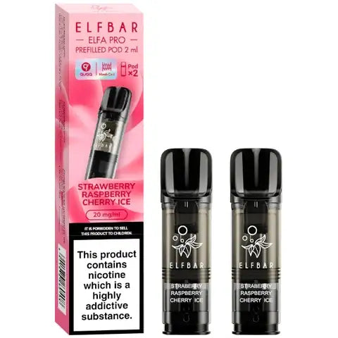 Elf Bar Elfa Pro Pre-filled Pods 20mg Strawberry Raspberry Cherry Ice