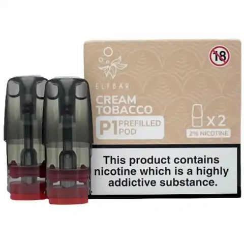 Elf Bar Mate P1 Prefilled Pods (2 Pods) Cream Tobacco