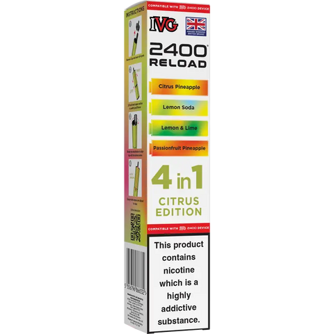IVG 2400 Reload 4-in-1 Multi Flavour Prefilled Vape Pods Citrus Edition