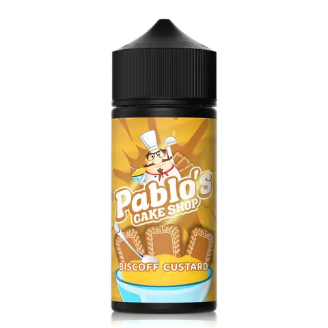 Pablos Cake Shop 100ml Shortfill E-Liquids Caramel Biscuit Custard