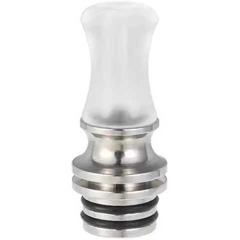 510 Drip Tip Metal Base Long Clear Curved