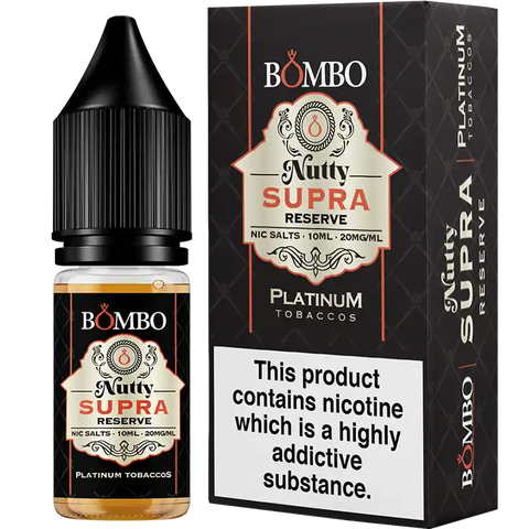 Bombo Platinum Tobaccos 10ml Nic Salt Nutty Supra Reserve 20mg