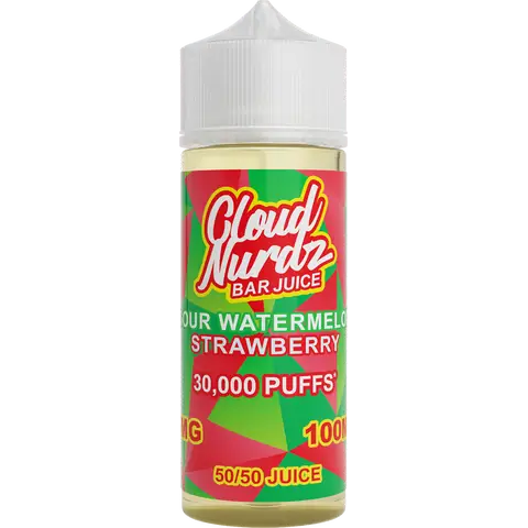 Cloud Nurdz Bar Juice 50/50 100ml Shortfill Vape Juice Sour Watermelon Strawberry