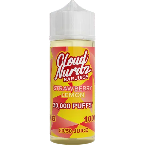 Cloud Nurdz Bar Juice 50/50 100ml Shortfill Vape Juice Strawberry Lemon