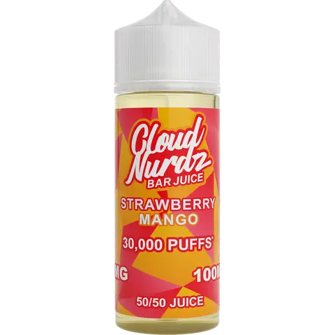 Cloud Nurdz Bar Juice 50/50 100ml Shortfill Vape Juice Strawberry Mango