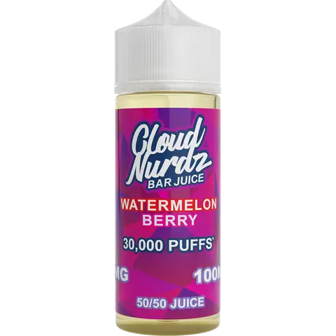 Cloud Nurdz Bar Juice 50/50 100ml Shortfill Vape Juice Watermelon Berry