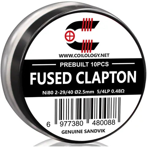 Coilology Prebuilt Sandvik Fused Clapton Coils Ni80 0.48 Ohm