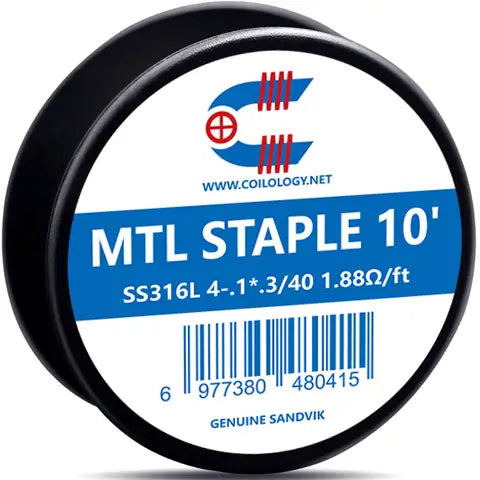 Coilology Sandvik Wire Spools 10ft MTL Staple 4- 1*.3 40 SS316L