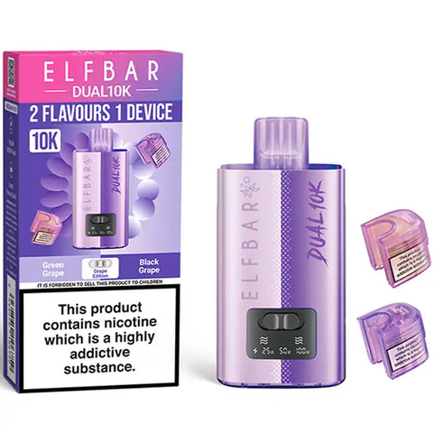 Elf Bar Dual 10k Disposable Vape Kit Grape Edition