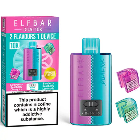 Elf Bar Dual 10k Disposable Vape Kit Purple Edition