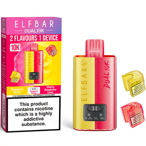 Elf Bar Dual 10k Disposable Vape Kit Raspberry Edition