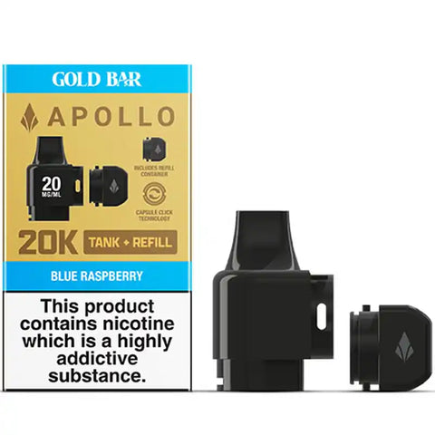 Gold Bar Apollo 20k Replacement Tank Blue Raspberry