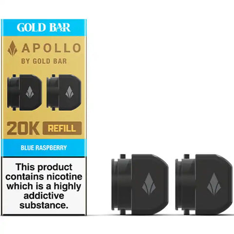 Gold Bar Apollo 20k Prefilled Pods Blue Raspberry
