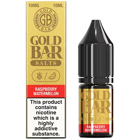 Gold Bar Nic Salts 10ml Raspberry Watermelon 10mg