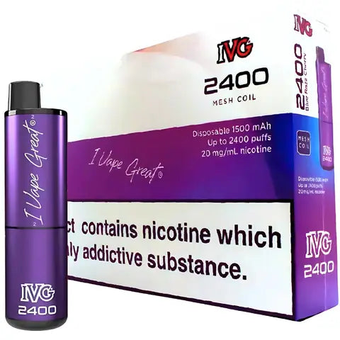 IVG 2400 4 In 1 Disposables (Box Of 10) Blue Razz Cherry