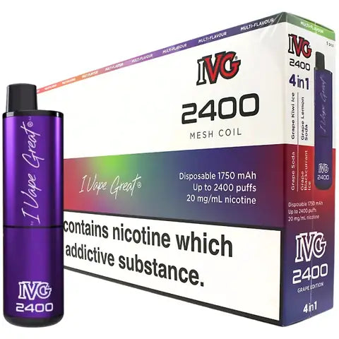 IVG 2400 4 in 1 Edition Disposables (Box Of 10) Grape Edition