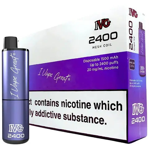 IVG 2400 4 In 1 Disposables (Box Of 10) Grape Ice