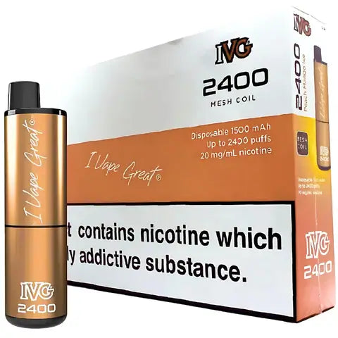IVG 2400 4 In 1 Disposables (Box Of 10) Peach Mango Ice