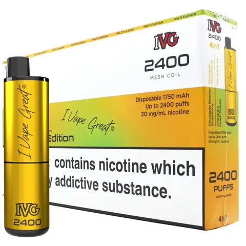 IVG 2400 4 in 1 Edition Disposables (Box Of 10) Pineapple Edition