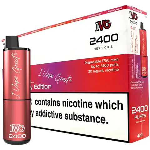 IVG 2400 4 in 1 Edition Disposables (Box Of 10) Strawberry Edition