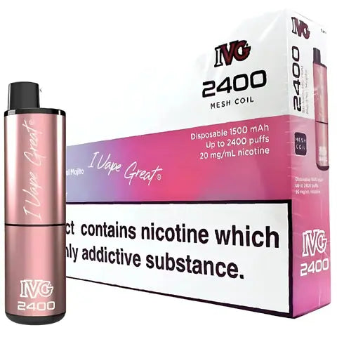 IVG 2400 4 In 1 Disposables (Box Of 10) Strawberry Mint Menthol Mojito