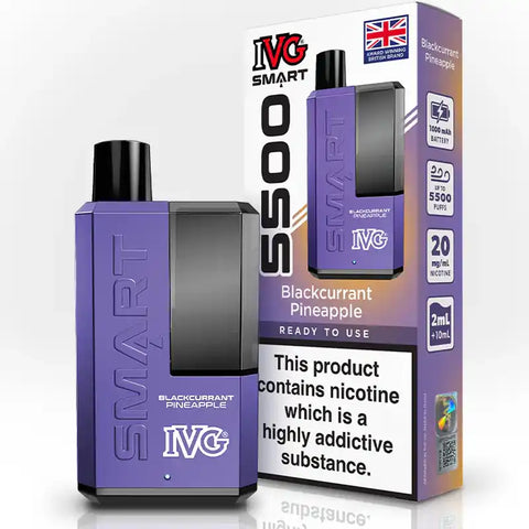 IVG Smart 5500 Rechargeable Pod Vape Kit Blackcurrant Pineapple