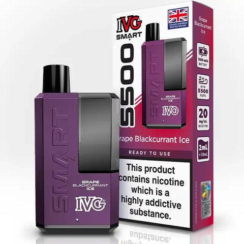 IVG Smart 5500 Rechargeable Pod Vape Kit Grape Blackcurrant Ice