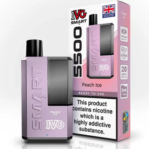 IVG Smart 5500 Rechargeable Pod Vape Kit Peach Ice