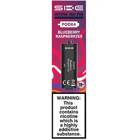 SKE Crystal 4 in 1 Pods (4 Pack) Blueberry Raspberries