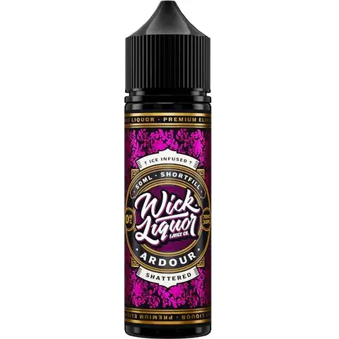 Wick Liquor 50ml Shortfill Juice Range Ardour Shattered