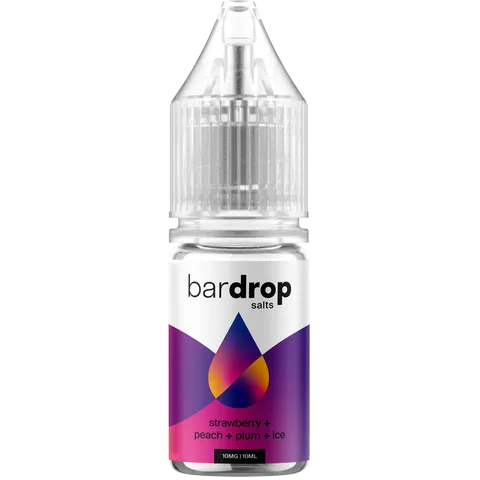 Bar Drop Salts 10ml E-Liquids Strawberry Peach Plum Ice