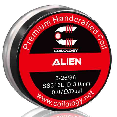 Coilology Hand Crafted Coils Alien 3-26 36 SS 0.07Ω Dual 3.0mm ID