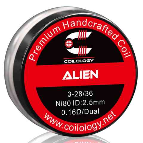 Coilology Hand Crafted Coils Alien 3-28 36 Ni80 0.16Ω Dual 2.5mm ID