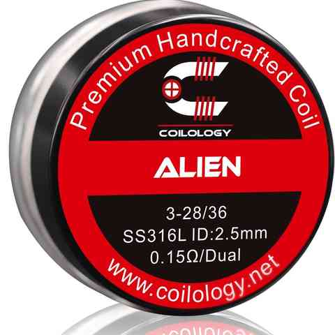 Coilology Hand Crafted Coils Alien 3-28 36 SS 0.13Ω Dual 2.5mm ID