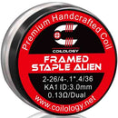 Coilology Hand Crafted Coils Framed Staple Alien 2-26 4-. 4*.1 36 KA1 0.13Ω Dual 3.0mm ID