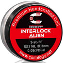 Coilology Hand Crafted Coils Interlock Alien Interlock Alien 3-26 36 SS 0.08Ω Dual 3.0mm ID