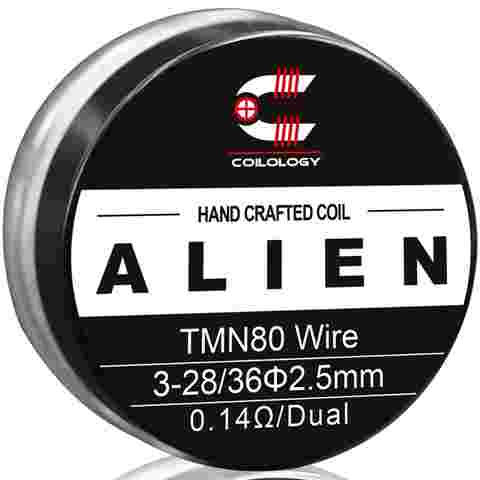 Coilology Hand Crafted Twisted Messes Alien Coil 3-28 36 0.14ohms ni80 2.5mm ID