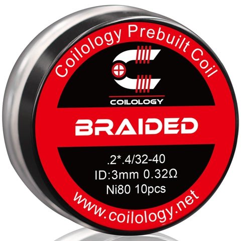 Coilology Prebuilt Performance Coils Braided .2*.4 32-40 0.32ohm Ni80 3mm ID