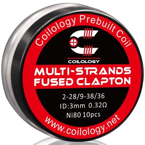 Coilology Prebuilt Performance Coils | Multi-Strands Fused Clapton 2-28 9-38 36 0.32ohm ni80 3mm ID
