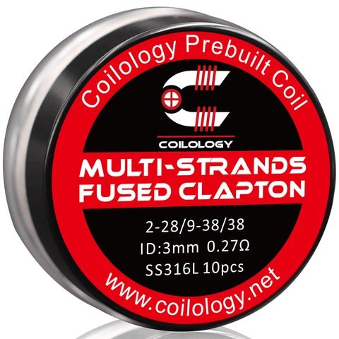 Coilology Prebuilt Performance Coils | Multi-Strands Fused Clapton 2-28 9-38 38 0.27ohm SS 3mm ID