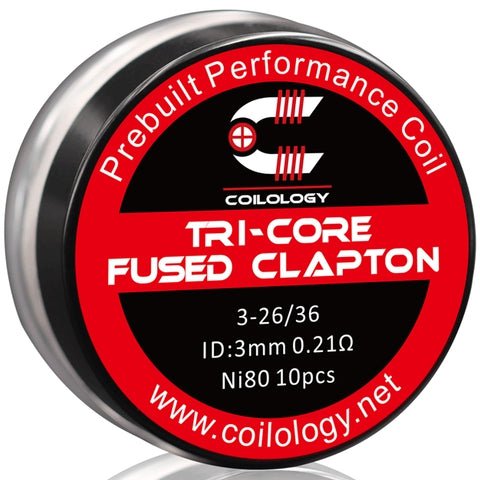Coilology Prebuilt Performance Coils Tri-Core Fused Clapton 3-26 36 0.21ohm ni80 3mm ID