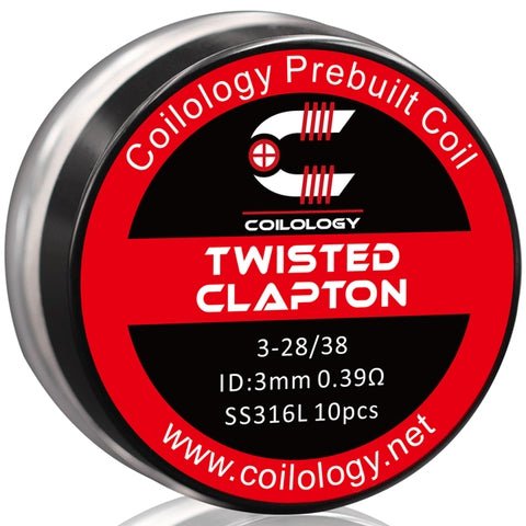 Coilology Prebuilt Performance Coils Twisted Clapton 3-28 38 0.39ohm SS 3mm ID