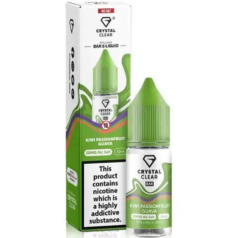 Crystal Clear Nic Salts 10ml Kiwi Passionfruit Guava
