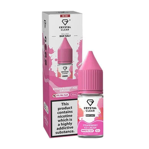 Crystal Clear Nic Salts 10ml Strawberry Ice Cream